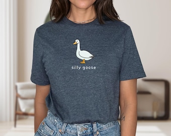 Minimalistische Alberne Gans T-Shirt, niedliches Tierliebhaber Geschenk