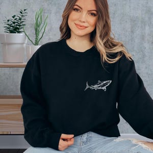 Respect The Locals Shark Hoodie, Surfing Aesthetic Sweatshirt image 2