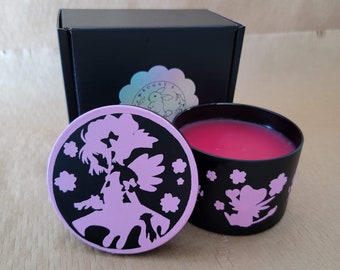 Pink sakura, cherry blossom candle, scented anime candle, cherry blossom design