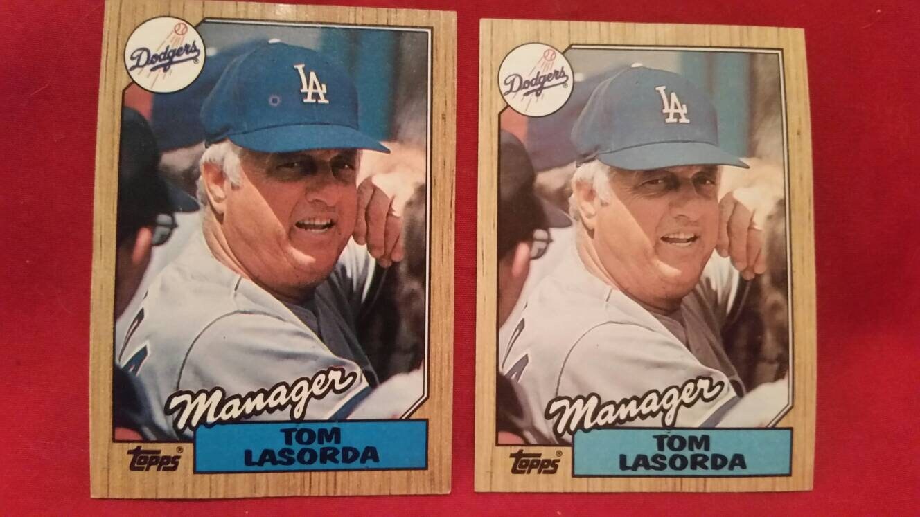 Vintage 1987 Topps 493 Tom Lasorda Card With Error and - Etsy