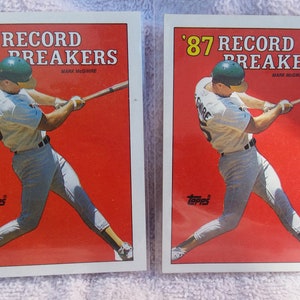 1988 Topps Mark Mcgwire '87 Record Breakers 3 Error 