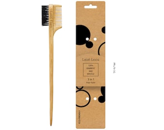 Edge Styling Tool Bamboo Brush and Comb 3-In-1