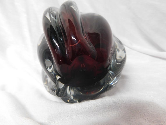 Vintage Amethyst Purple Heavy Art Glass Perfume B… - image 3