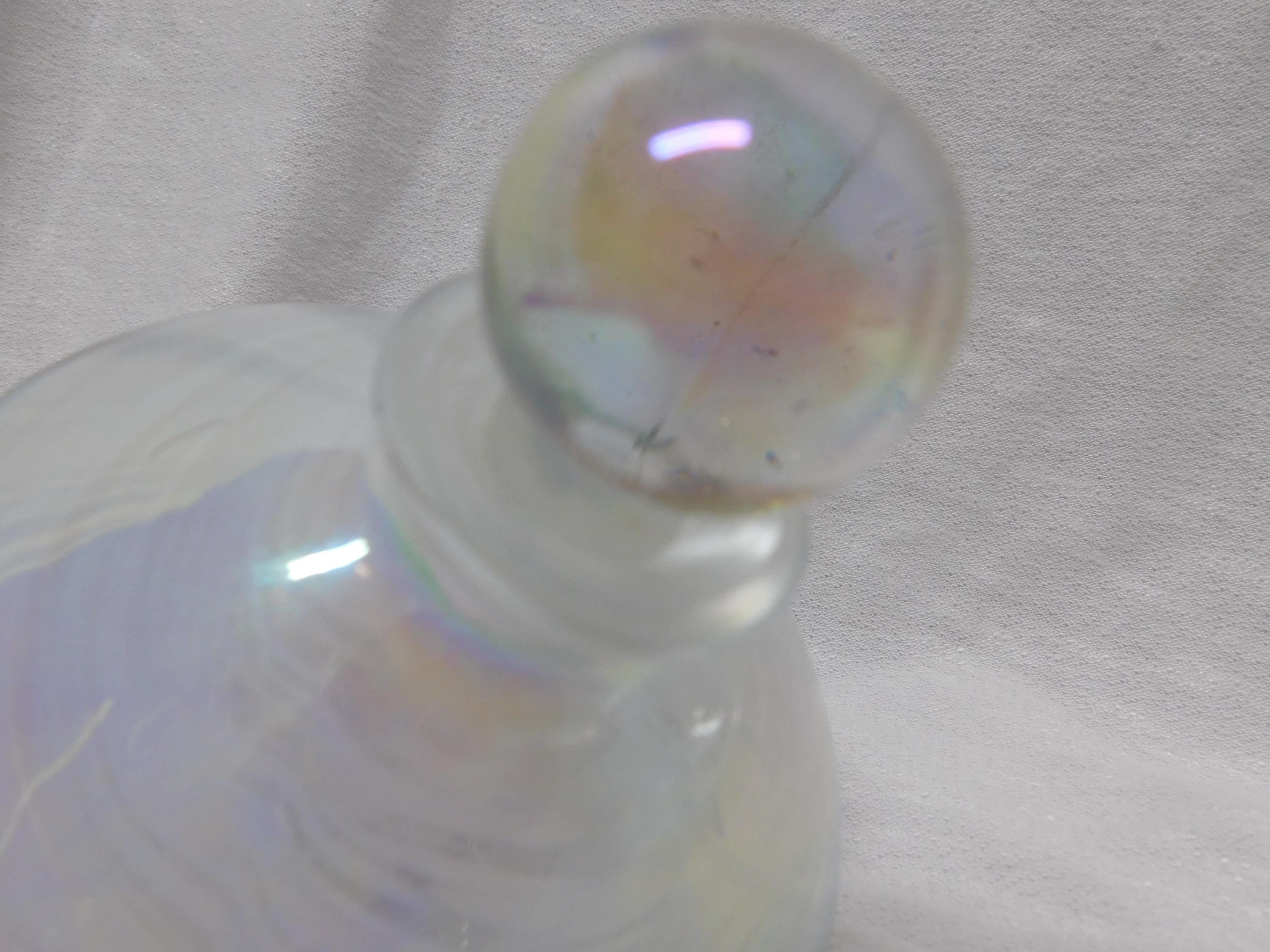 Iridescent Swirled Art Glass Perfume Bottle With Stopper - Etsy