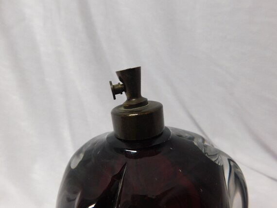 Vintage Amethyst Purple Heavy Art Glass Perfume B… - image 7