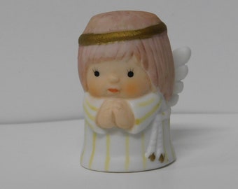 Porcelain Angel Thimble Figurine