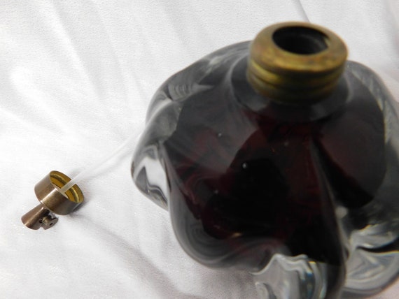 Vintage Amethyst Purple Heavy Art Glass Perfume B… - image 5