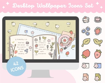 Picknick Beerentorte Desktop Wallpaper + Ordner-Icons (Digitaler Download)