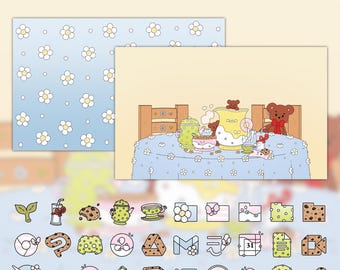 Daisy O's Desktop Wallpaper & Ordner-Icons Set (Digitaler Download)