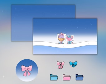 Blue Slumber - DIY Characterdesigner Desktophintergrund und Sperrbildschirm mit Profilbild + 5 Icons