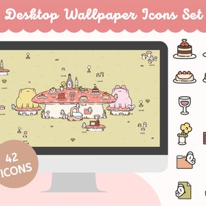 Desktop Computer Wallpaper for Windows and Mac PC + Folders Icons - Mushroom Froggy Date - WallpaperGals