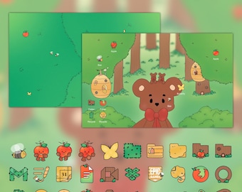 Honey Apples Desktop Wallpaper & Ordner Icons Set (Digitaler Download)