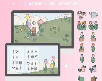 Tulip Field Desktop Wallpaper & Folder Icons Set (Digital Download)