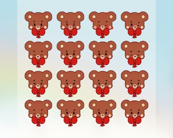 Emotes Stickers Teddy Pan - 117 Precropped PNG + Goodnotes Sammlungen (Digital Download)