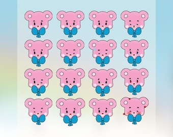 Emotes Stickers Teddy Rubi - 117 Precropped PNG + Goodnotes Sammlungen (Digital Download)
