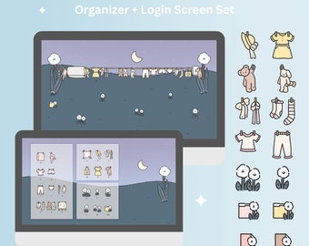 Teddy Laundry Day Desktop Wallpaper & Folder Icons (Digital Download)