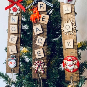 Scrabble Christmas Ornaments, Festive Christmas Ornament, Holiday Gift Idea, Stocking Stuffer, Co-Worker Gift, Teachers Gift