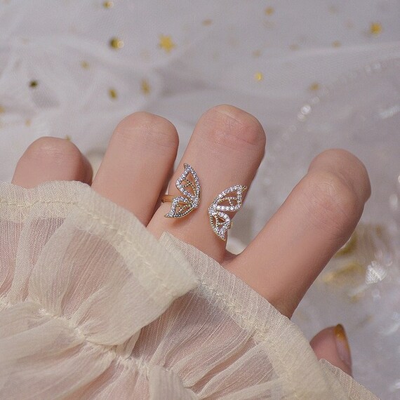 Adjustable butterfly ring deals