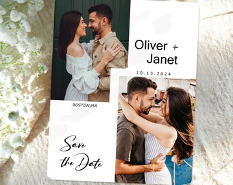 Photo Collage Save the Date Magnets, Custom Photo Magnets, Wedding Announcement, Photo Print Magnets, Fridge Magnets, Custom Photo Gift