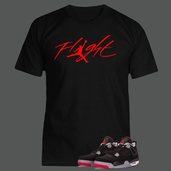 Sneaker Tee Shirt to Match Air Jordan Shoes, Flight Red Text,  Unisex Sizing