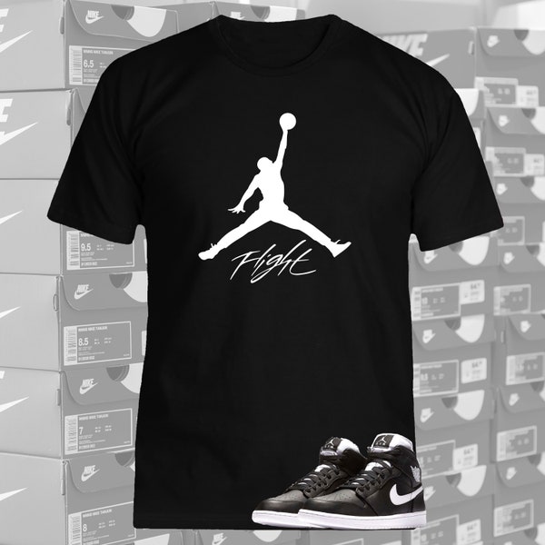 Sneaker Tee Shirt to Match Air Jordan Shoes, Jumpman Flight White Text,  Unisex Sizing