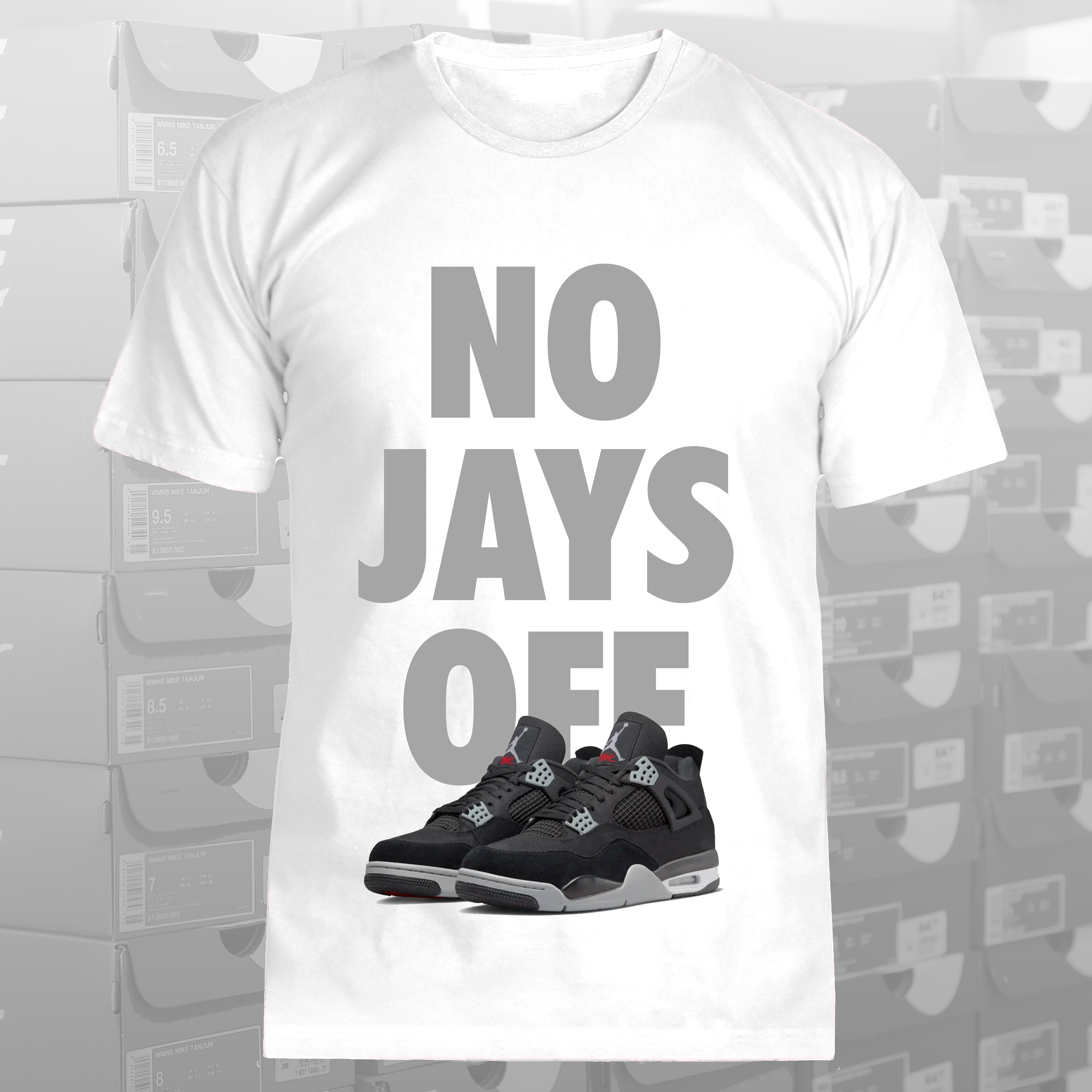 Air Jordan T Shirt Sneaker Match Shirt Air Jordan 4 Black Etsy
