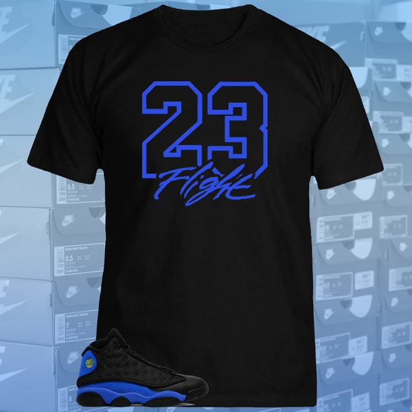 Sneaker Tee Shirt to Match Air Jordan Shoes, 23 Flight Blue Text,  Unisex Sizing