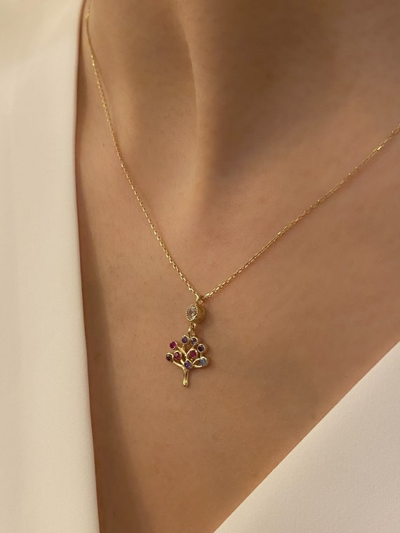 Tree Necklace Gold Tree Necklace 14K - Etsy