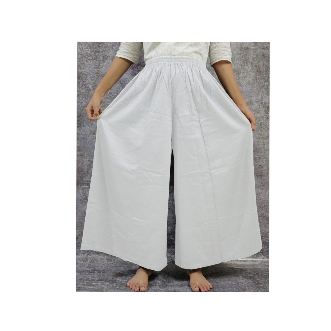 GRECERELLE Palazzo Hose Damen Elegante Locker Weites Bein Hose