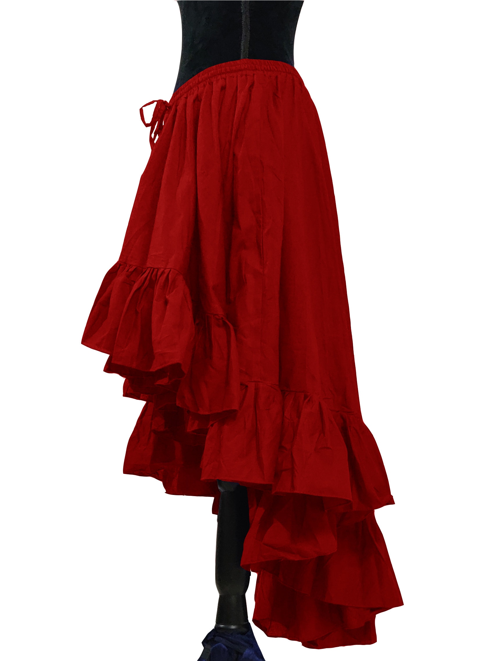 Ruffle Asym Skirts Belly Dance Chiffon Flamenco Gypsy High Low
