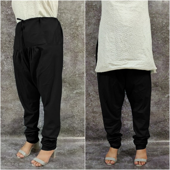 Black Women's Cotton Authentic Indian Churidar Pants Leggings Pants Indian  Extra Long Ankles Legging / Cotton Churidar Salwar Kameez -  Hong Kong