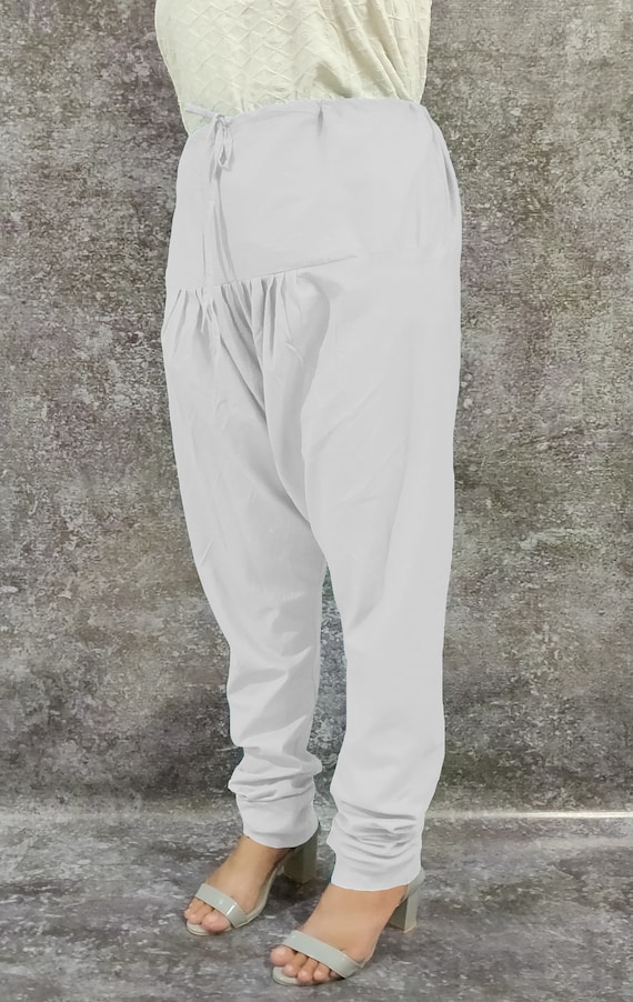 Buy Sarjana Handicrafts Mens Womens Cotton Churidar Harem Pants Yoga Pajama  Ethnic Trouser (White) at Amazon.in