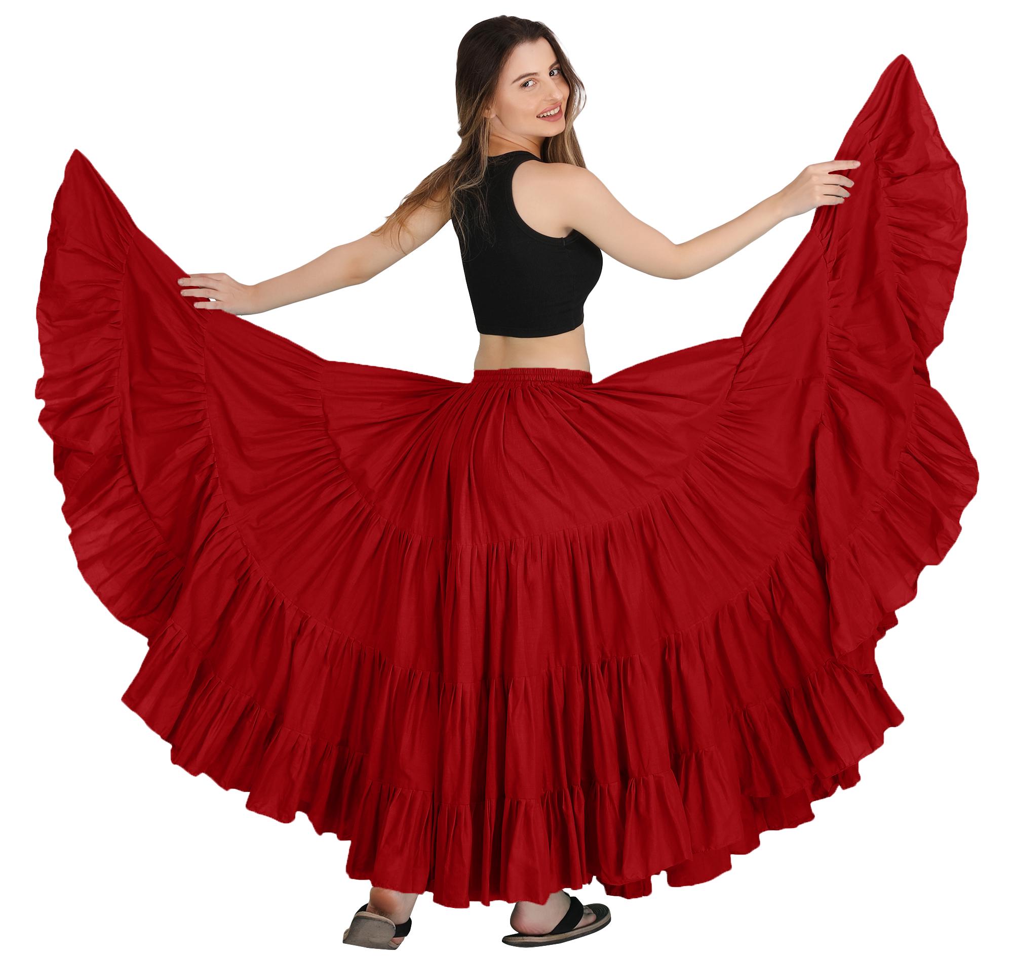 TMS Multi Satin 25 Iarde 4 Livelli Gonna Danza Del Ventre