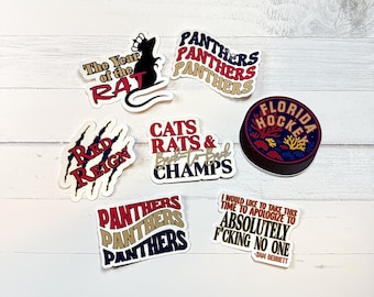 Florida Hockey Stickers | Panthers Decals for Laptops, Water Bottles, etc. | Vinyl Championship Stickers for Panthers Fans