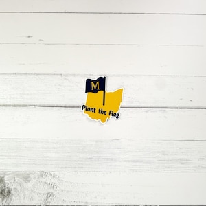 Adhesivo de fútbol de Michigan / Adhesivo con la bandera de Plant / Adhesivo para portátil y botella de agua para fútbol de Wolverine