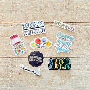 Mental Health Stickers: Therapy Self-Care Decals - Waterproof