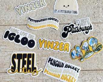 Pittsburgh Water Bottle Stickers | Penguins and Pirates Waterproof Decal for Hydro Flasks, Laptops, and Gear