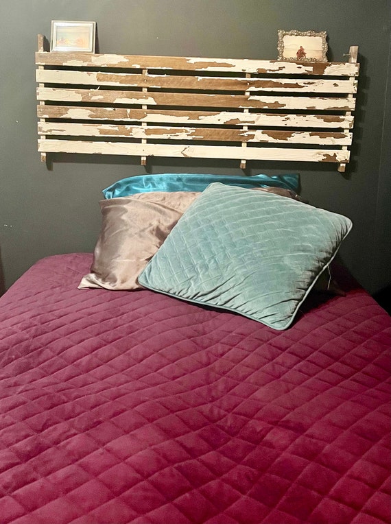 Rustic Wooden Floating Headboard Etsy
