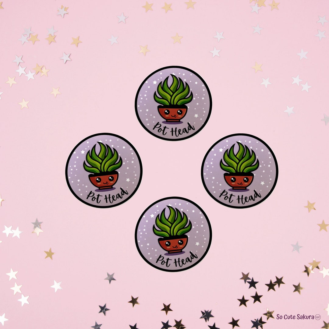 Kawaii Plant pot Head Stickers 2 Set - Etsy