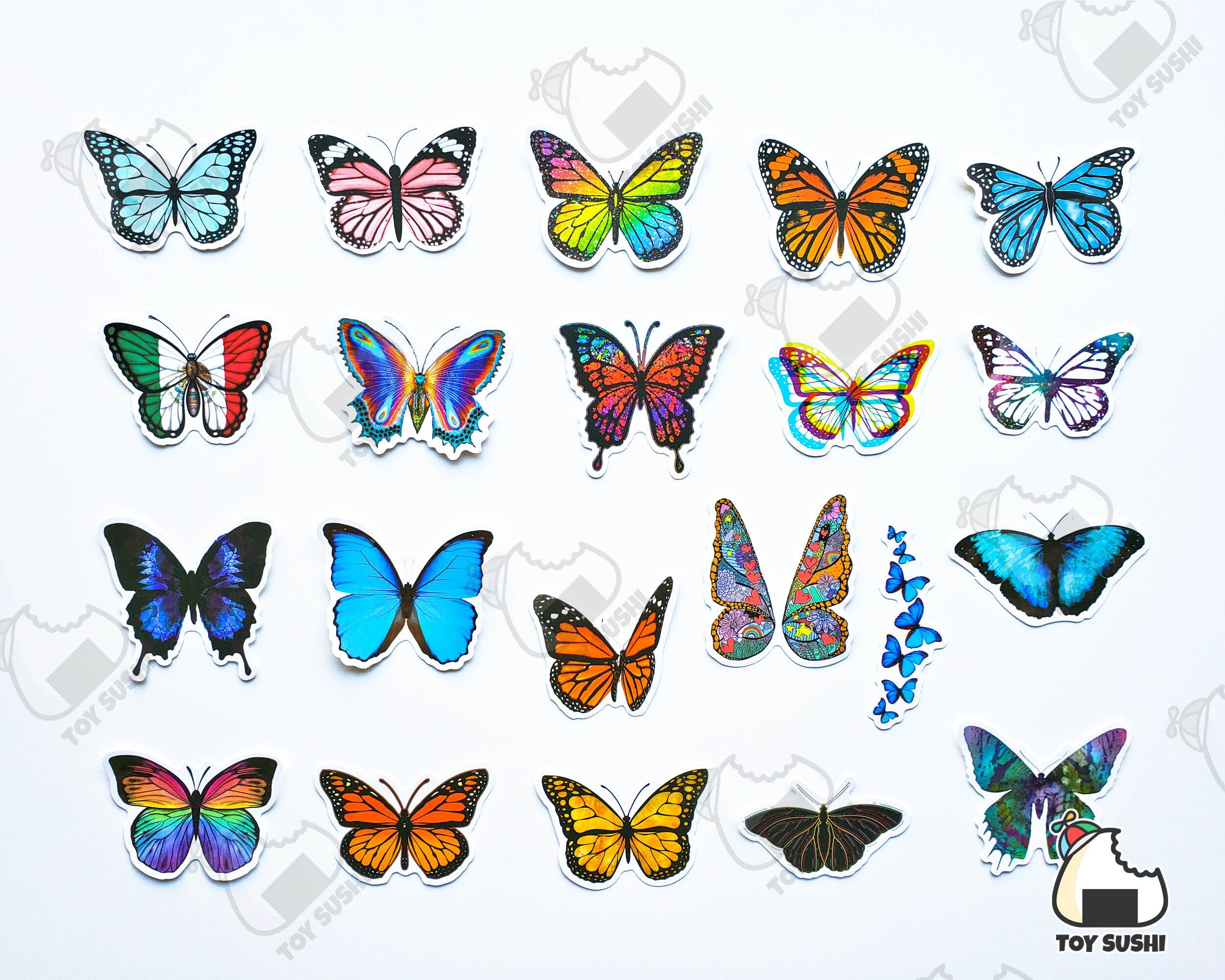 50 Pcs "butterfly" Sticker Pack | Insects | Butterflies | Flowers ...