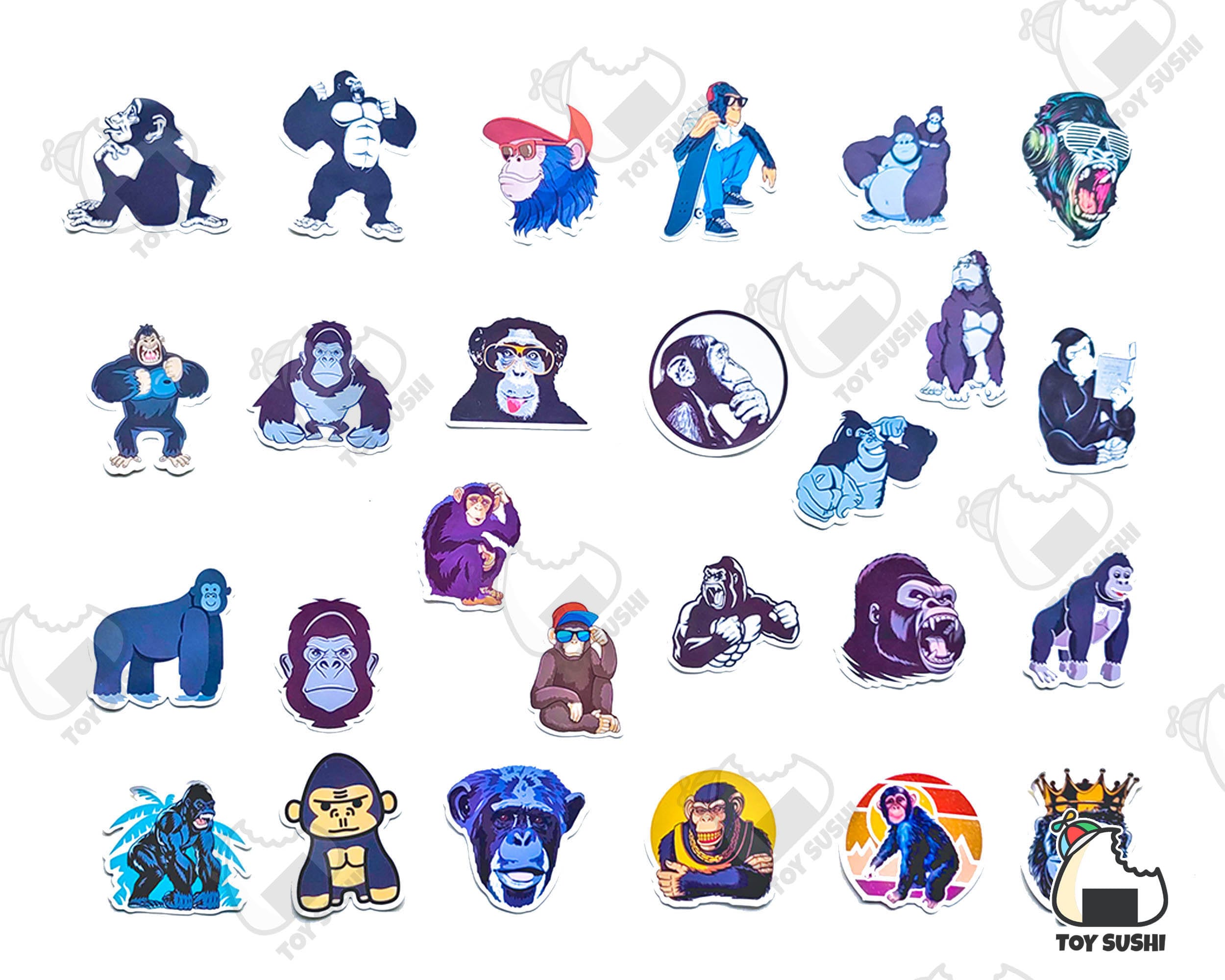 50 Pcs monkey Sticker Pack Chimpanzee Monkey - Etsy
