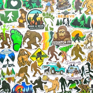 50 pcs &quot;BigFoot&quot; Sticker Pack | Sasquatch | Yeti | Bigfoot gifts | Bigfoot ornament | Sasquatch decal | Mountain Sticker | Gift for him