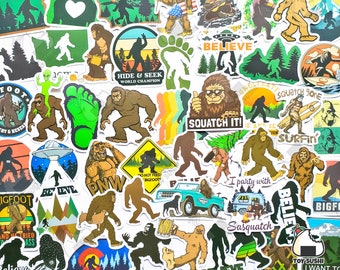 50 pcs &quot;BigFoot&quot; Sticker Pack | Sasquatch | Yeti | Bigfoot gifts | Bigfoot ornament | Sasquatch decal | Mountain Sticker | Gift for him