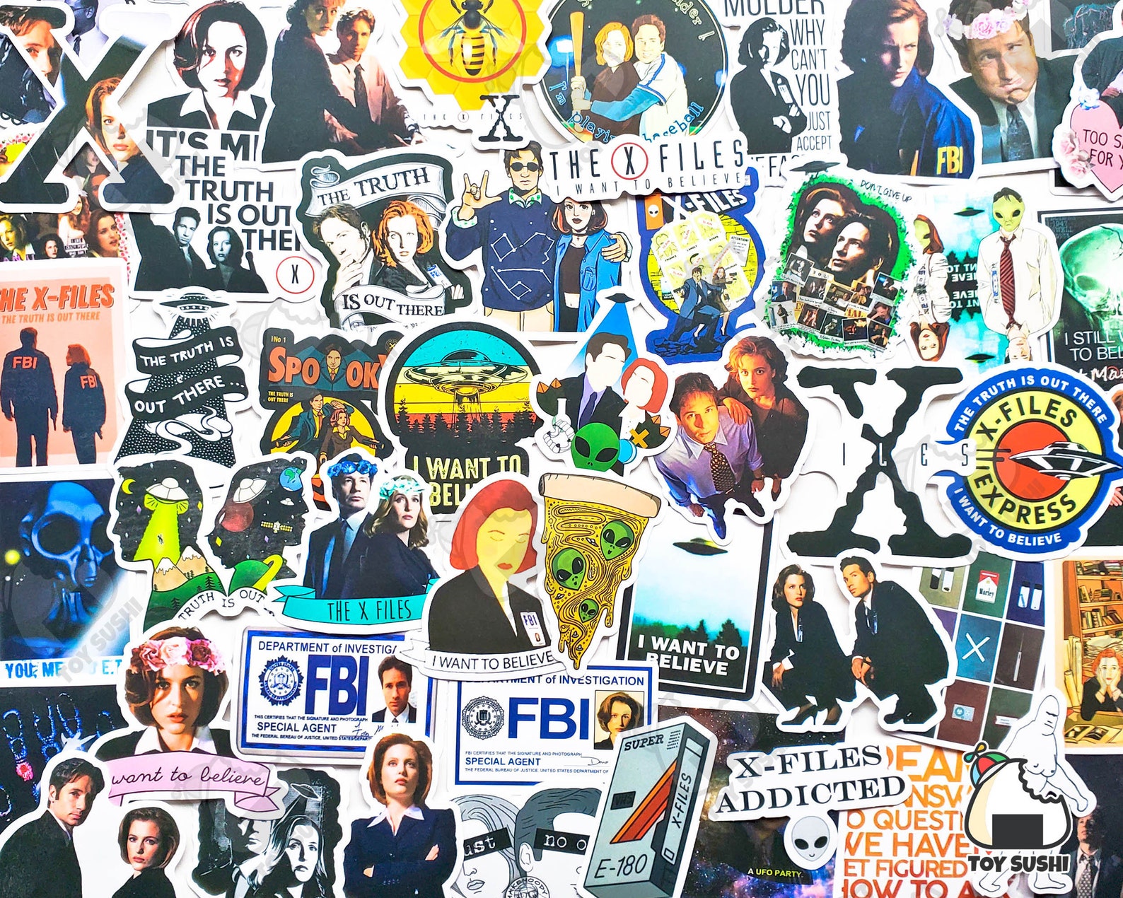 50 Pcs xfiles Sticker Pack Conspiracy Sci Fi Etsy