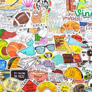 100 pcs &quot;VSCO Quotes&quot; Sticker Pack | Vsco Packs | Vsco Stickers | Vsco Girl | Instagram Sticker | Vine Stickers | Student Planner