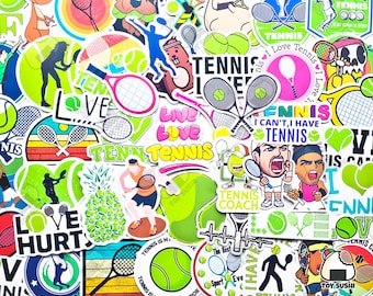 50 pcs "Tennis" Sticker Pack | Man Cave Decor | Tennis Gift | Tennis Bag | Sports Decor | Tennis Party | Tennis Court | Tennis Gifts for Men