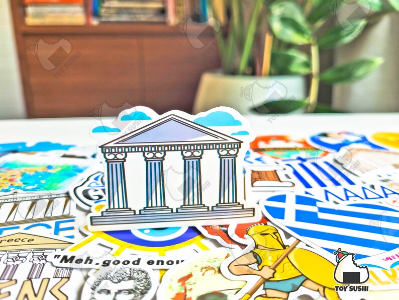 Greek Sticker Buildings 50 Pcs