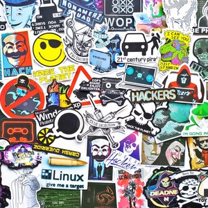 72 pcs &quot;Hacker&quot; Sticker Pack | Programmer | Computers | Software Engineer | Hack | Programmer gift | Programmer stickers | Linux
