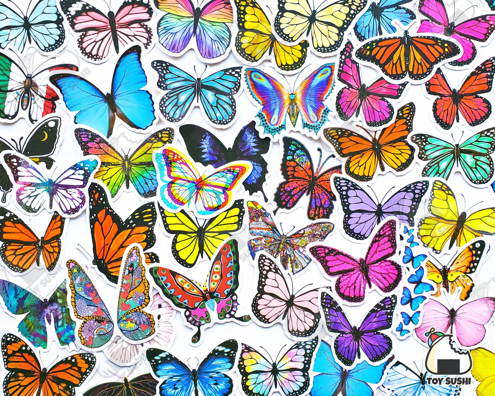 50 Pcs "butterfly" Sticker Pack | Insects | Butterflies | Flowers ...