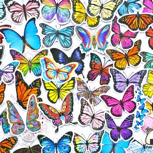 50 pcs &quot;Butterfly&quot; Sticker Pack | Insects | Butterflies | Flowers | Butterfly Wings | Birthday Invitation | Butterflies Gifts
